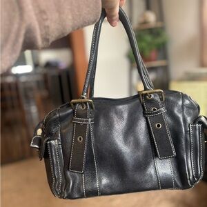 Hype Black Leather Shoulder Bag Y2K